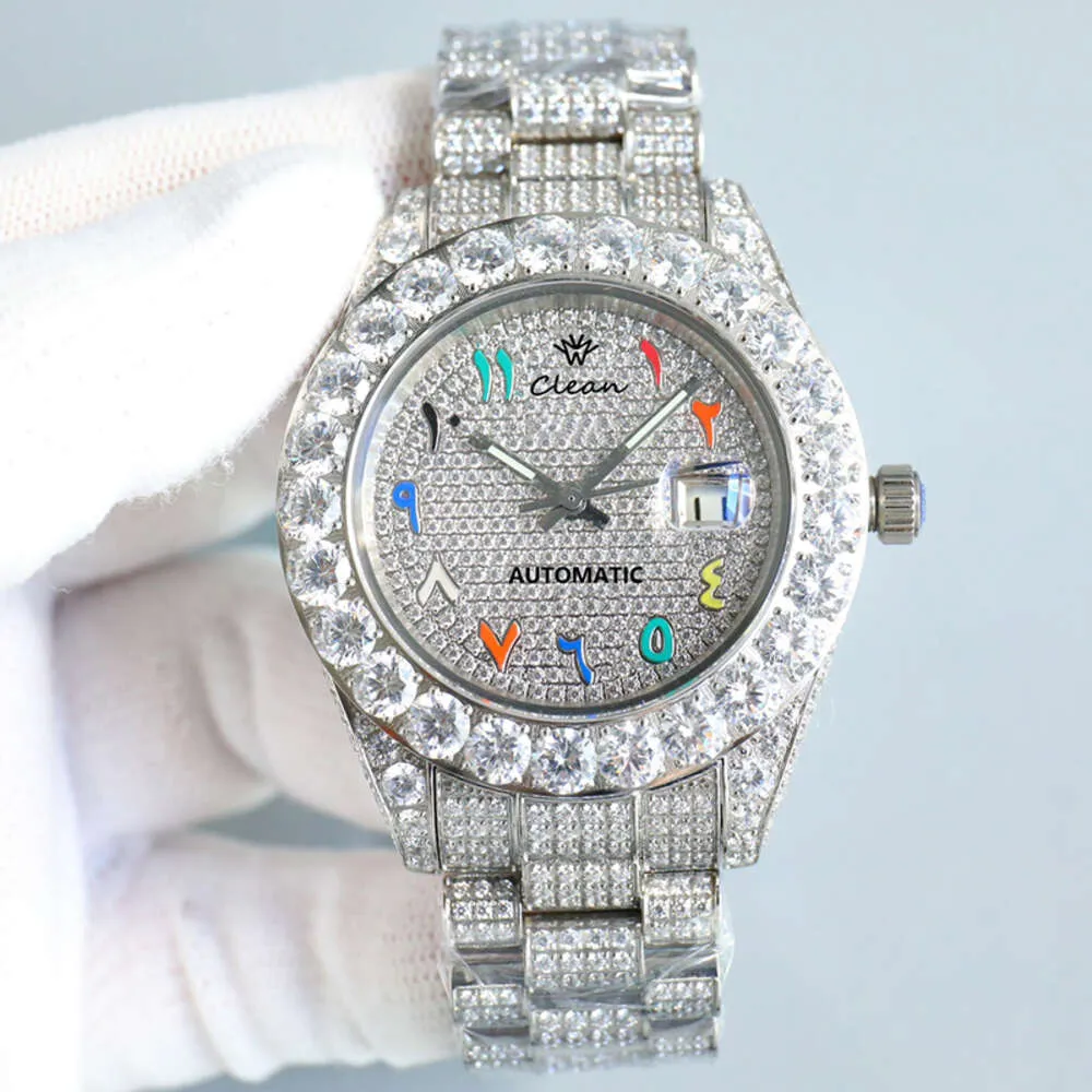 2024 Hot Selling Hip Hop Diamond automatisch polshorloge Iced Out mechanische horloges voor heren