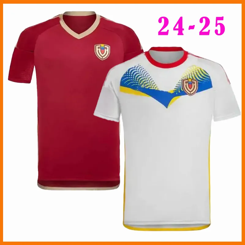 24 25 Venezuela Soccer Jerseys Kids Kit Men 2024 2025 Home Red Away White Camisetas Copa America CORDOVA SOTELDO RINCON BELLO SOSA Football Shirts kits