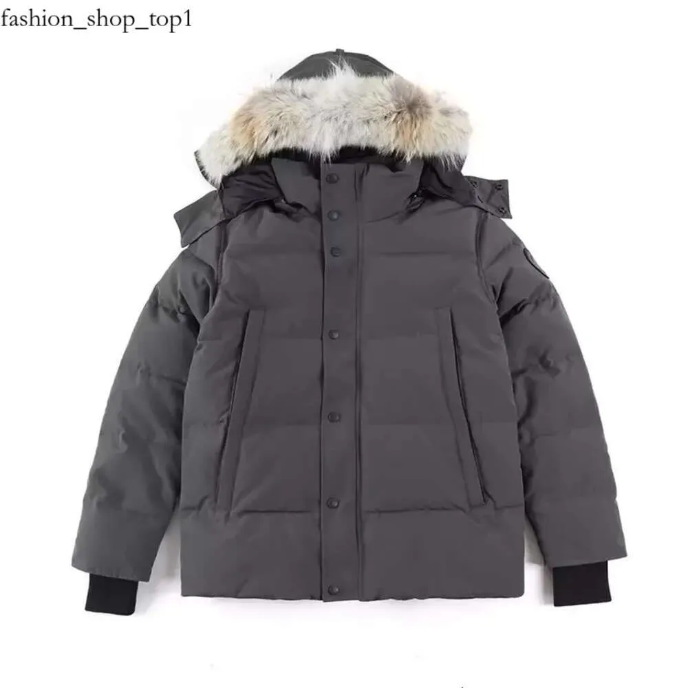 高品質のメンズダウンカナダジャケットジャケットビッグウルフファーオーバーコート衣料スタイル冬のアウターアウトドアパーカーカナダ180