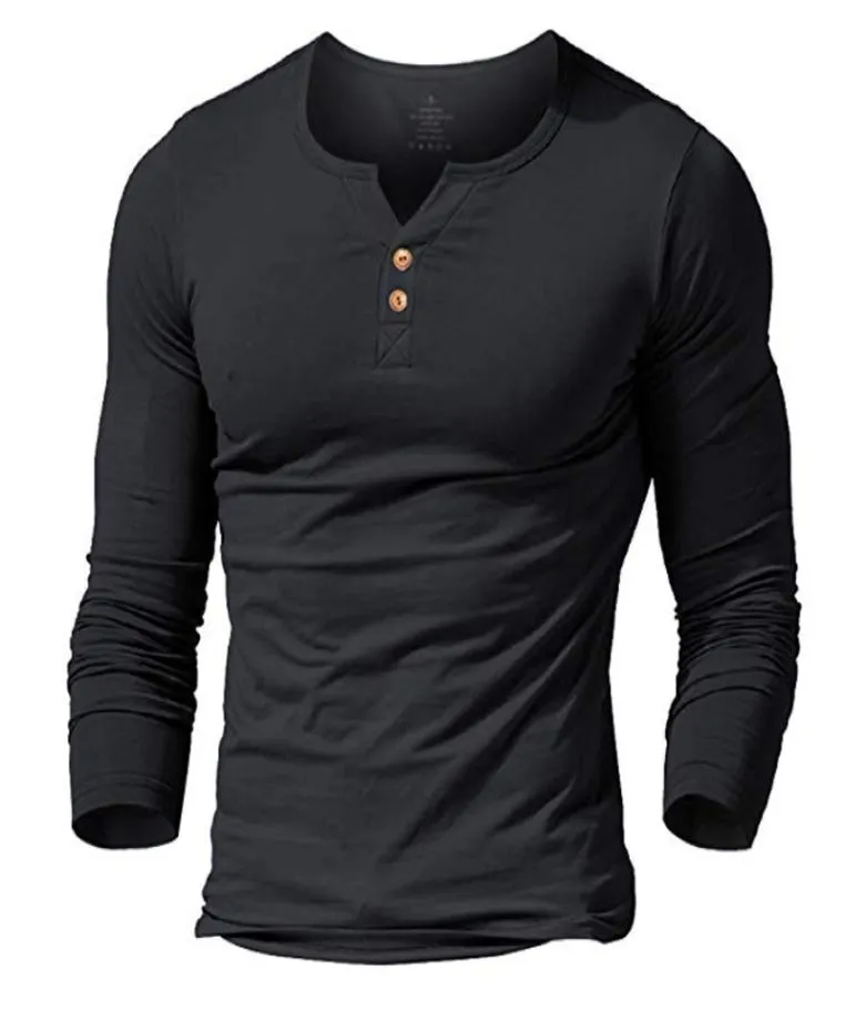 MUSCLE ALIVE men039s Henley-T-Shirt, tailliertes Hemd mit Ärmeln für Herren, taillierte Hemden, Baumwolle, lässig, Bodybuilding, Fitness, T-Shirt C4745009