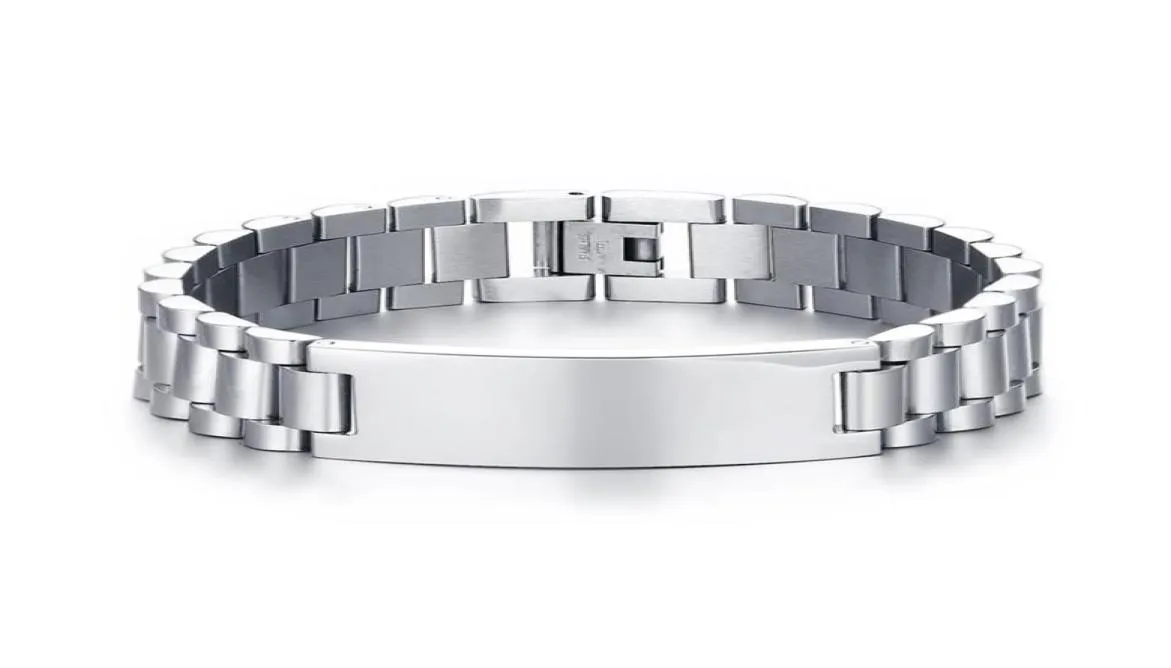 Fashion Mens Armband Rostfritt stål Made Scratch Resistant ID Armband för män Armband Pulsera Jewelr268S2146244