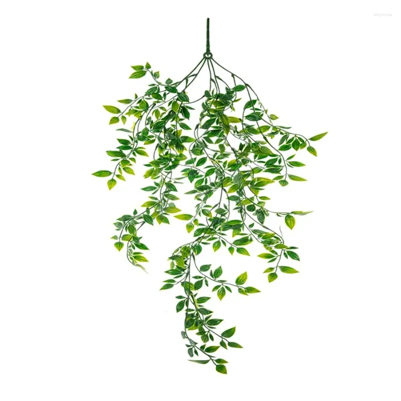 Dekorativa blommor 5 Heads 45 Artificial Plastic Rottan Plant for Home Windows Bill Wall Hanging Christmas Wedding Arch Decoration Pography