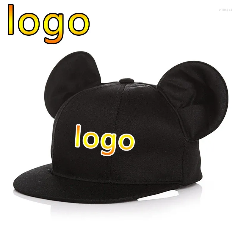 Ball Caps Custom Logo Parent Child Cute Big Ears Baseball Cap Hip Hop Adjustable Snapback Hat Outdoor Children Flat Brim Trucker