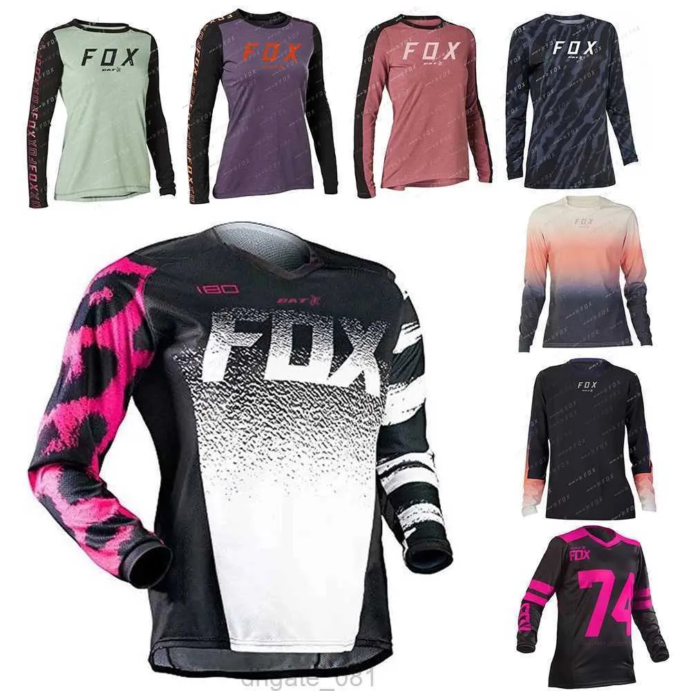 Kvinntröjor långa ärmar Mtb Bat Fox Downhill Jerseys Bike Shirts Offroad DH Motorcykeltröja Motocross Sportkläder kläder