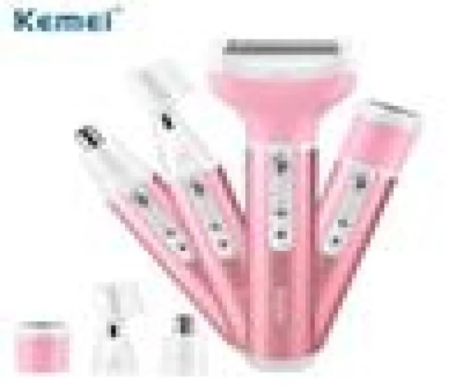 Kemei KM-6637 rasoir électrique 4 en 1 Rechargeable femmes Machine d'épilation épilateur sourcil tondeuse de nez Razor2393206