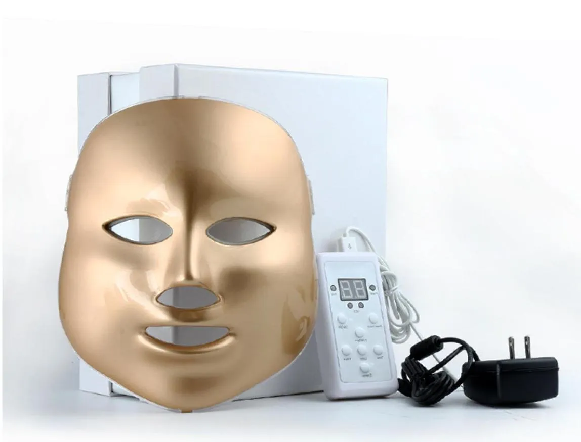 Wit of goud 7 kleuren PDT Pon LED Mooi gezichtsmasker Huidverjonging Rimpelverwijdering Elektrische huidverzorgingsmachine AntiAgin3850854