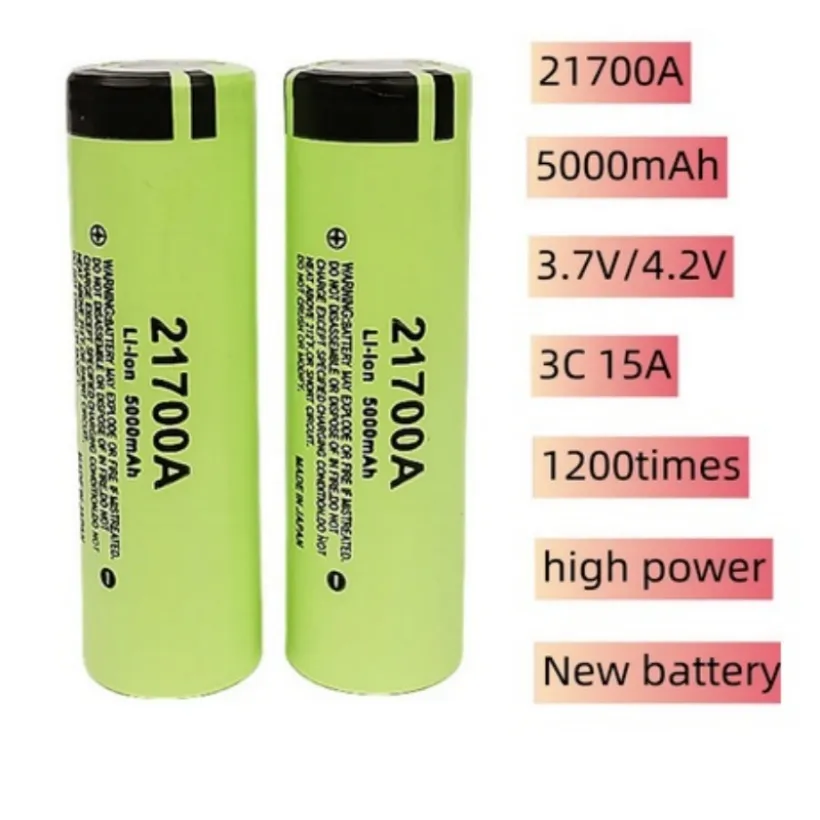 新しいオリジナルブランド3.7V/4.2V NCR21700Tリチウムイオンバッテリー、大容量パワーセル、3C 15A 5000MAH SAMSUNGバッテリー