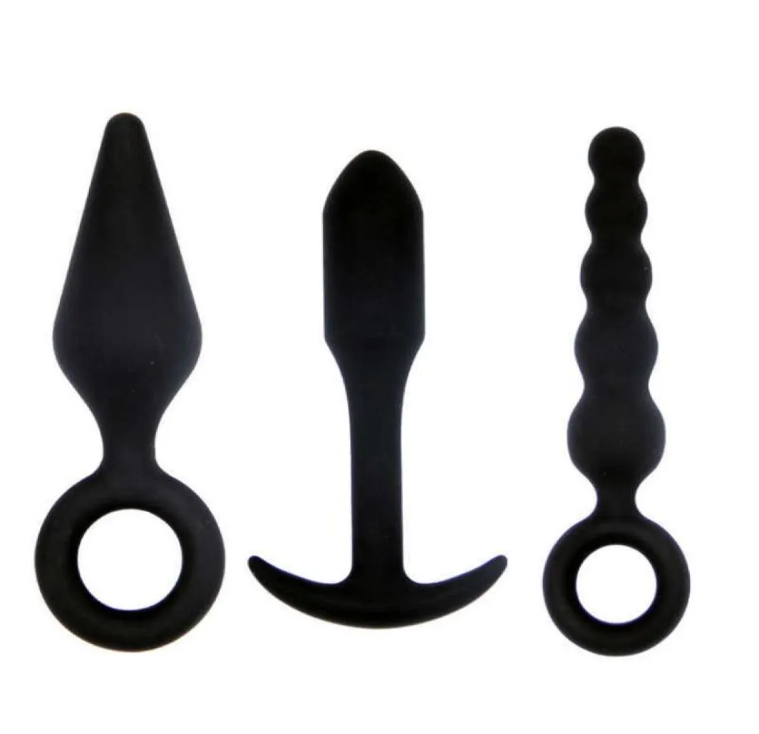 Massage Items 3 Types Silicone Anal Plug Butt Plug Open Expander Dildo Prostate Massager Anal Dilator Male Masturbator Men Couples7103916