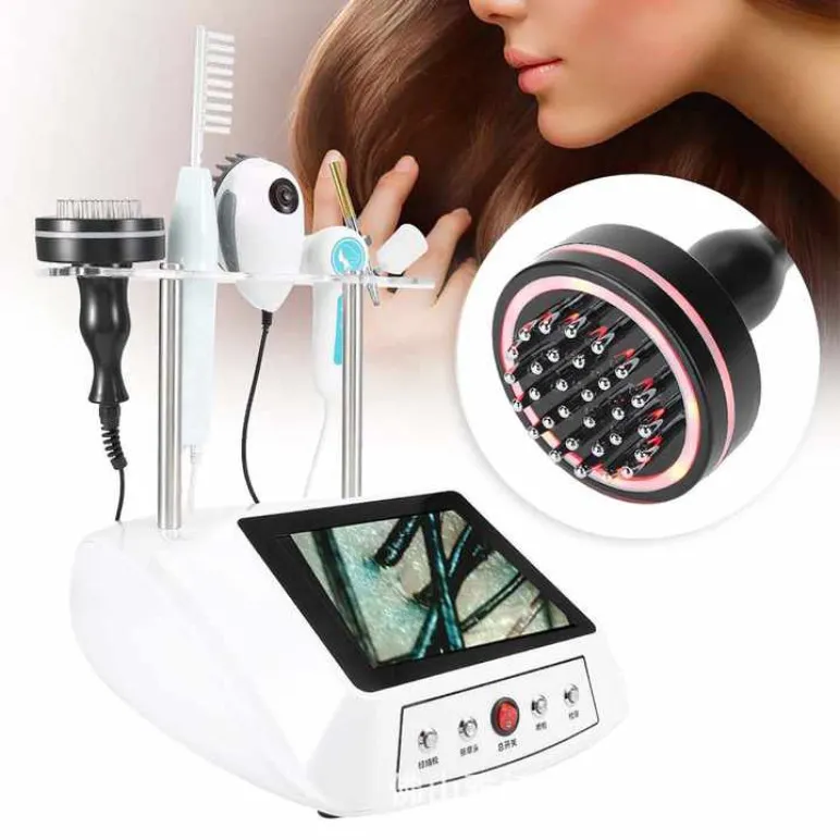 New Arrival 5 IN 1 Desktop Scalp Care Hair Growth Machine with Hair Follicle Detection Analysis Nano Spray High Frequency Vibration Massage452