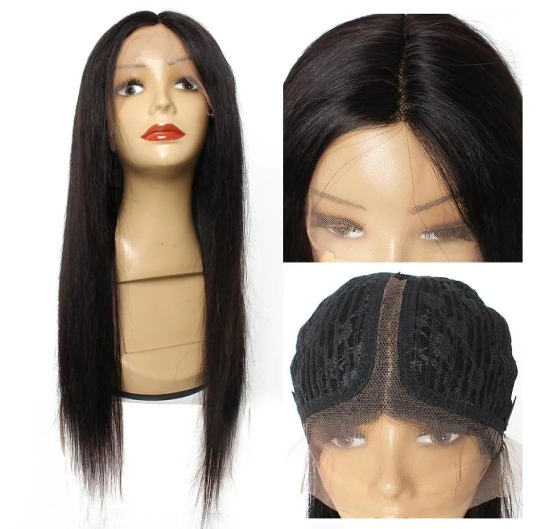 1028 inch T part lace front wig straight human hair wigs 150 density middle part Brazilian 131 lace wig for women6633896