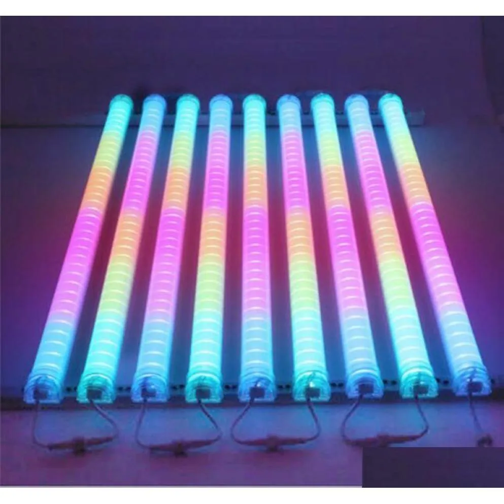 Enseigne au néon LED LED Barre de néon 1M DC24V DMX512 RVB Tube tube numérique couleur étanche pour la décoration de pont de construction5130198 Drop Delive Dhh1O