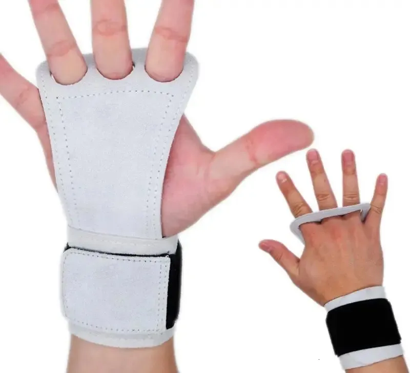 Natural Leather Hand Grip Ladies Mens Palm Protector for Pull Up Gym Gloves with Wrist Strap 240227