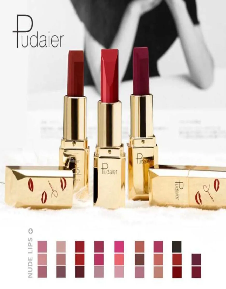 Pudaier Maquillage professionnel Rouge à lèvres mat Lèvres Nude Sey Rouge à lèvres Rouge à lèvres imperméable Rouge à Levre Mat Lips maquillaje8475545