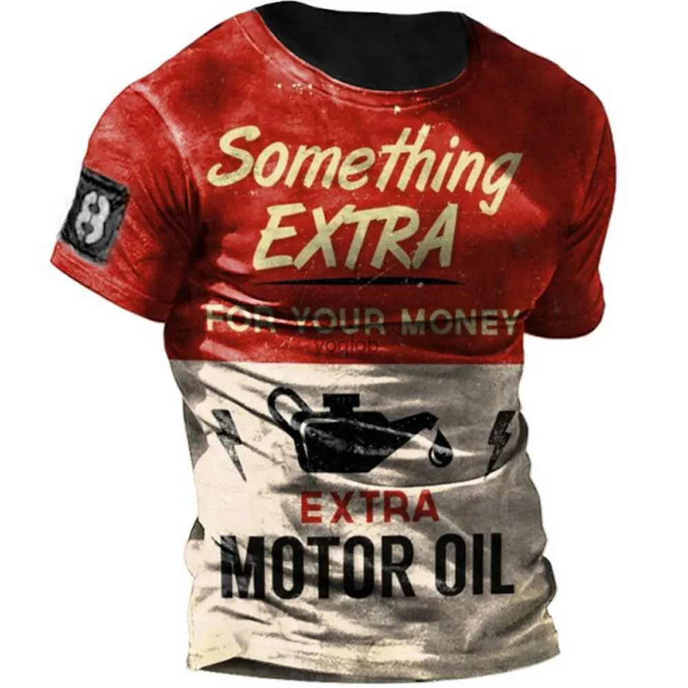 T-shirts voor heren Vintage motorfiets T-shirt 3D-print Casual korte mouw Losse oversized t-shirts voor mannen Sweatshirt Heren topkleding Camise