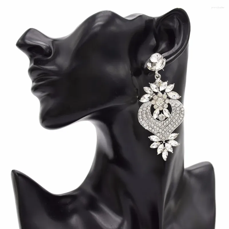 Baumeln Ohrringe Luxus Gold Farbe Metall Braut Kristall Strass Große Blume Süße Nette Frauen Baumeln Mode Schmuck