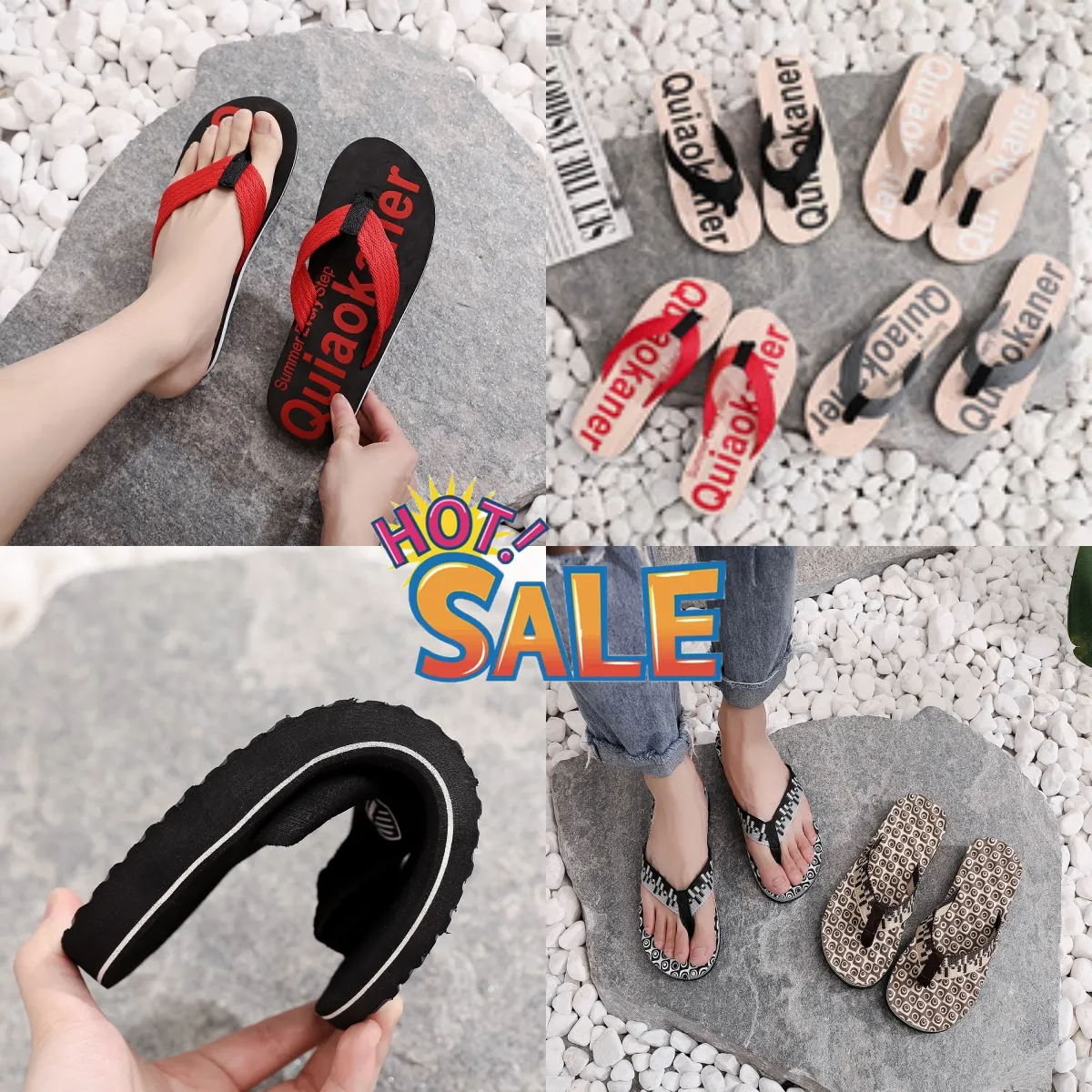 Yamina designer tofflor kvinnors sommarhäl sandaler kvalitet mode tofflor tryckta vattentäta tofflor plattform tofflor strand sport flip-flops gai