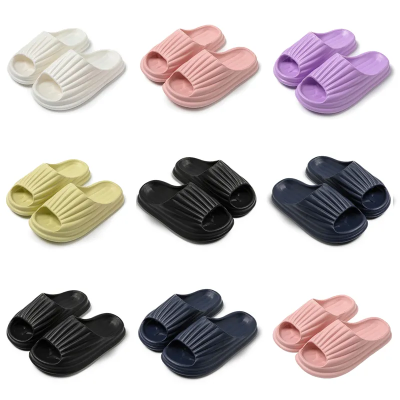 Sommar ny produkt tofflor designer för kvinnor skor vit svart grön rosa blå mjuk bekväm toffel sandaler mode-011 kvinnors platt bilder gai utomhusskor