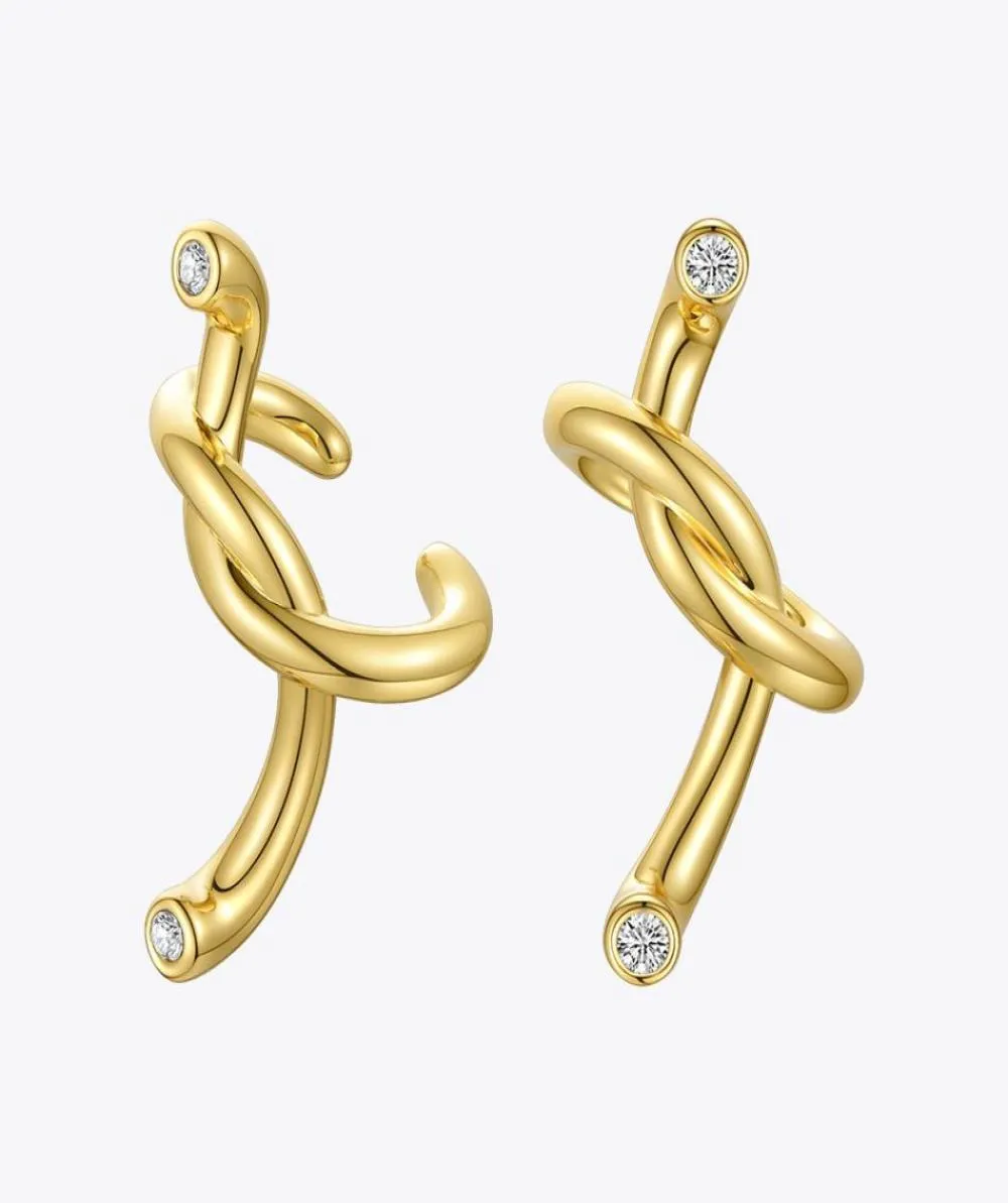 Stud ENFASHION Onregelmatige Knoop Kristal Earcuff Oorbellen Zonder Piercing Goud Kleur Oor Manchet Clip Op Oorbellen Voor Vrouwen E201197 22106530258