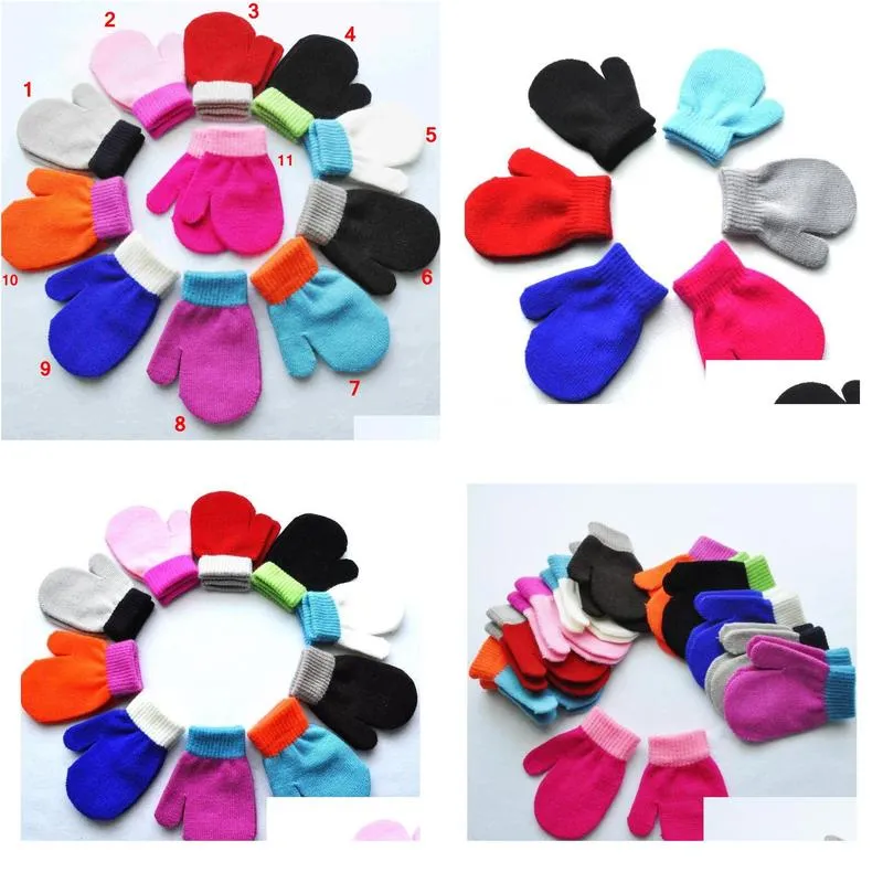 Mitaines pour enfants 2021 1-4 ans Garten enfants gants de doigt chauds en hiver infantile anti-chaos saisissant acrylique tricot mignon goutte delive Dhuqz