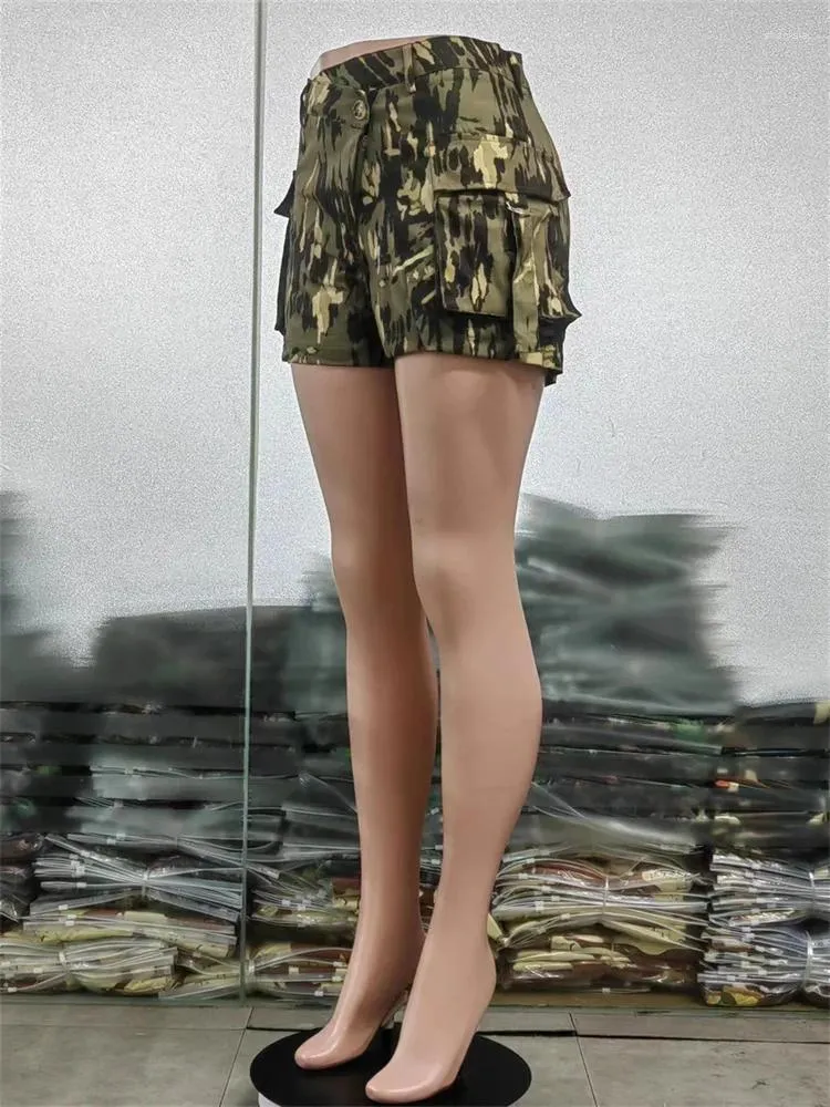 Женские шорты Y2k с высокой талией в стиле Харадзюку, повседневные камуфляжные женские шорты-карго с карманами, оптовая продажа, женская летняя уличная одежда 2024 г.