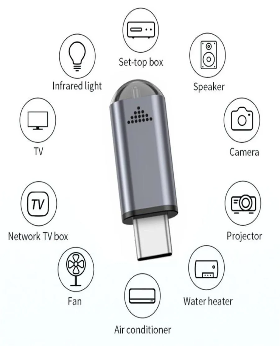 Interfejs Micro USB TYPEC bezprzewodowy adapter zdalny adapter podczerwieni Smart App Control Tarf Telefone do Android Telefones2551524