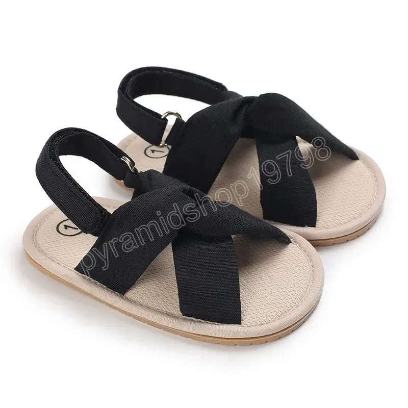 Infant Baby Girl Shoes Toddler Flats Sandals Premium Soft Rubber Sole Anti-Slip Summer Children Lace First Walker Shoes