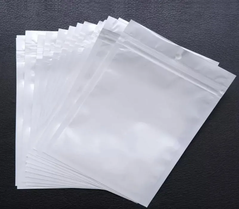 KVALITET CLEAR VIT PEARL PLASTY POLY OPP Packing Packing Zip Lock Retail Packages smycken Mat PVC Plastpåse Många storlek A6275825