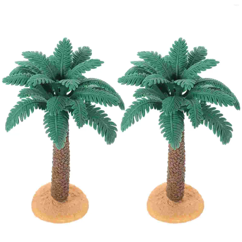 Flores decorativas 2 Pcs PVC Simulação Cactus Cena Layout Modelo Modelos Mini Árvores Em Miniatura Palm Sand Table Falso