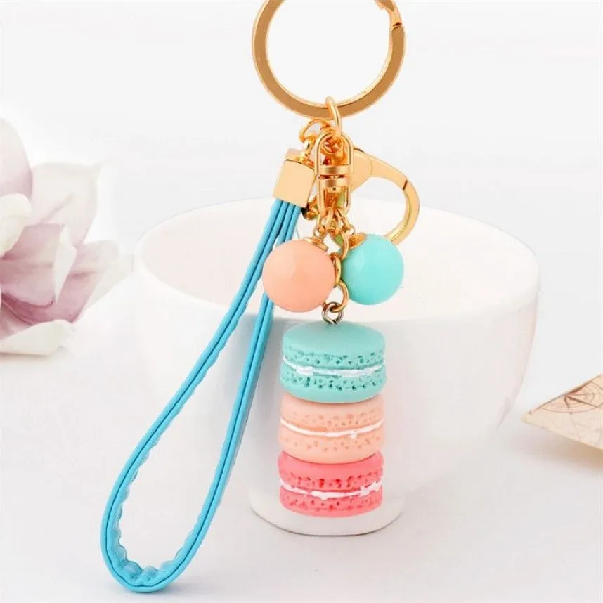 Nuovi Macarons creativi Torta Portachiavi Nascondi corda Ciondolo Portachiavi moda Portachiavi auto Accessori Borsa donna Fascino Gingillo Christma273T