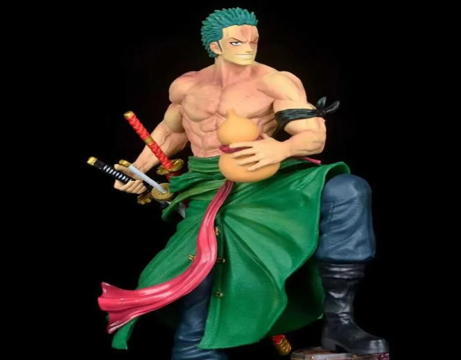 Een Stuk Anime Figuur GK Roronoa Zoro Nieuwe Wereld Klassieke Battle Action Figure Hand Kan Veranderd 37 CM G09162686595