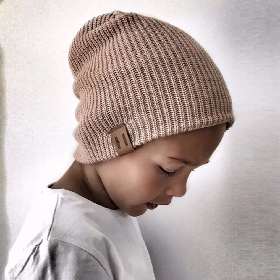 Kinderen Meisje Jongen Muts Baby Zachte Warme Beanie Cap Gehaakte Elasticiteit Gebreide Hoeden Kinderen Casual Oor Warmer Cap208L