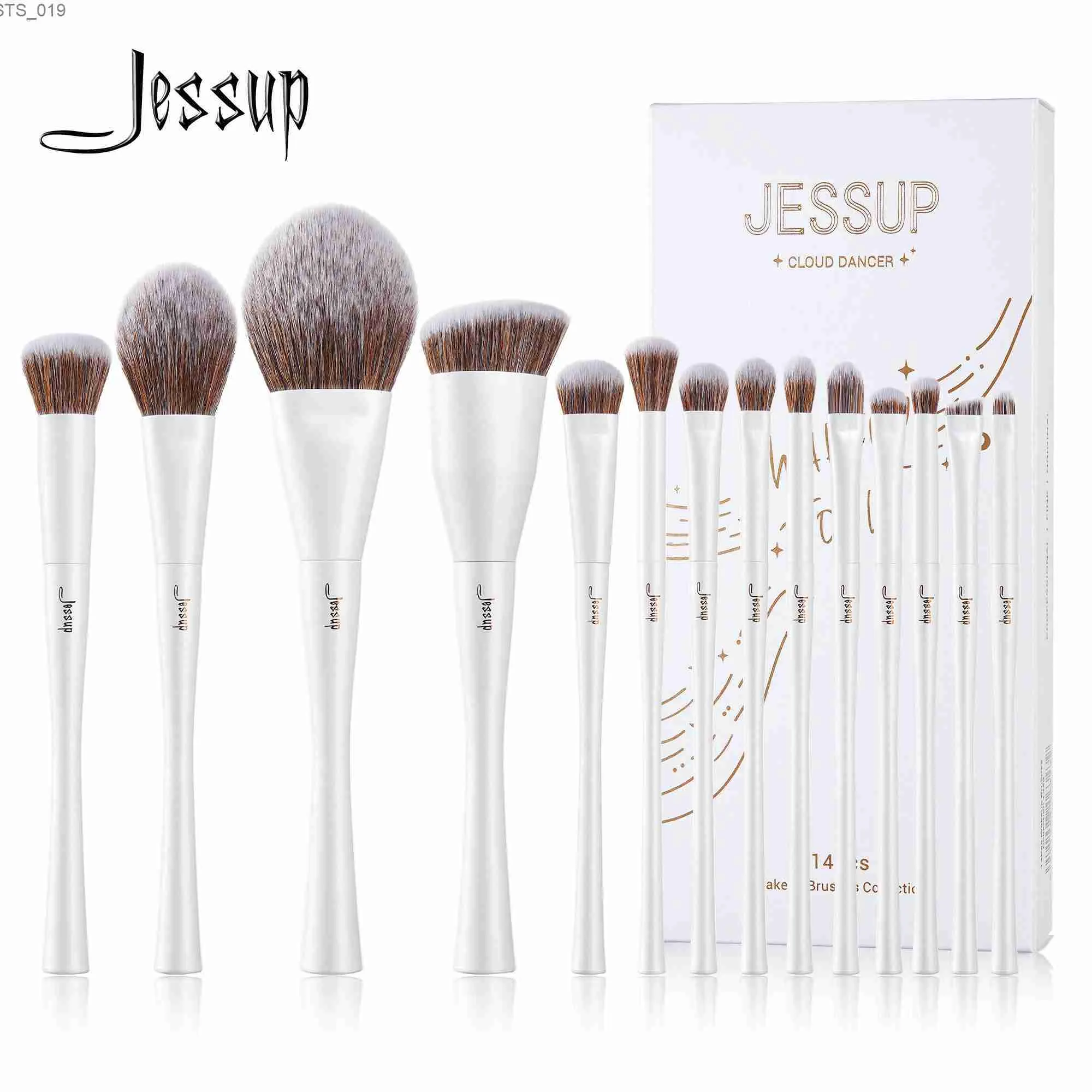 メイクアップブラシJessup Makeup Brushes Set4-14PCS BrushESPremium Synthetic Foundation Concealer Powder Eyeshadow Blending Brush T343