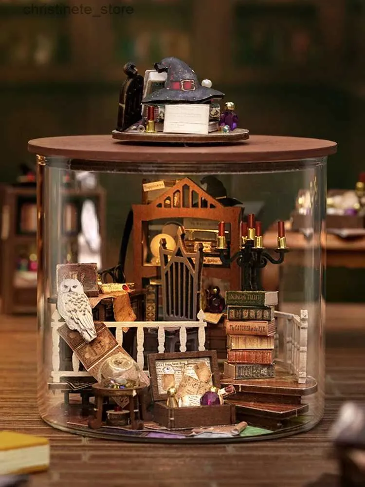 Architectuur/DIY Huis Nieuwjaarscadeau Diy poppenhuis met meubels Houten poppenhuisaccessoires Miniaturen Kinderen voor speelgoed Verjaardag Kerstcadeaus