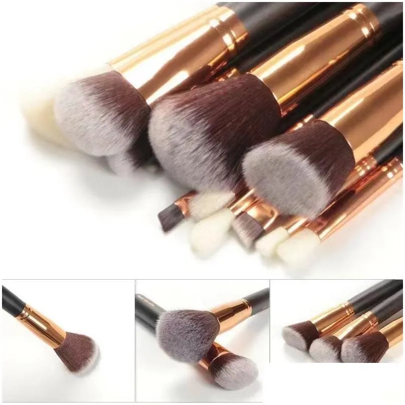 Makeup Brushes Brand Best Quality 15Pcs/Set Brush With Pu Bag Professional For Powder Foundation B Eyeshadow Eyeliner Blending Drop D Dhtsk