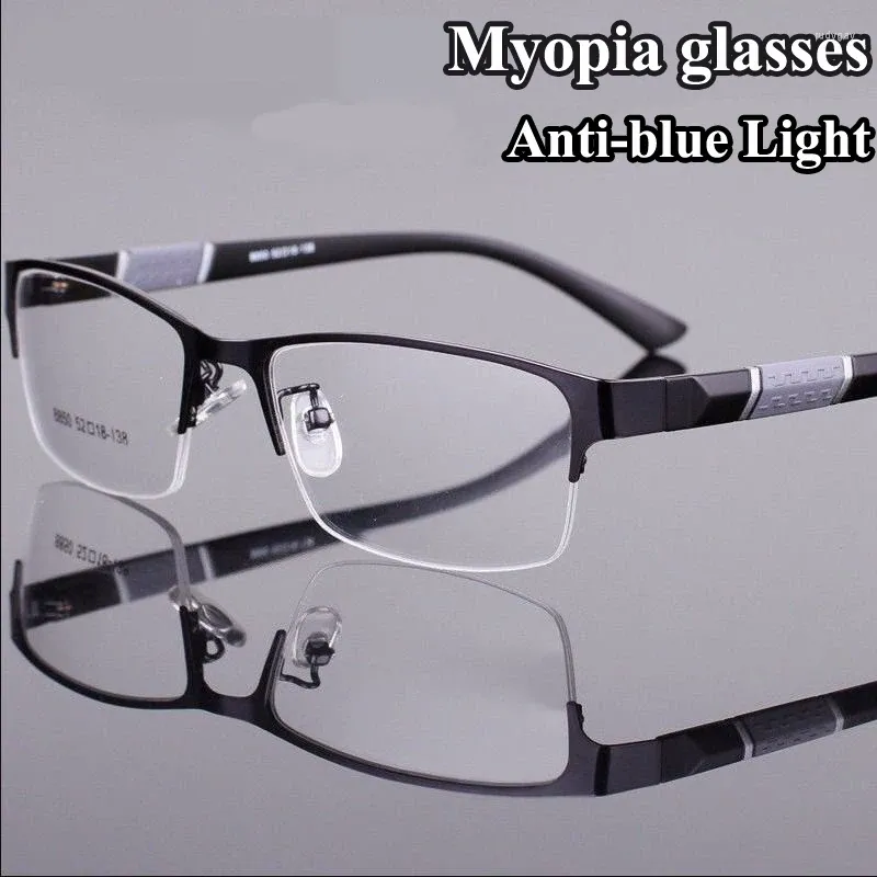 Sonnenbrille Klassische Lesebrille Halbrahmen Mann Business Kurzsichtige Myopie Brillen Ultraleichte Myopische Brillen Frauen Dioptrien 0 bis 6,0