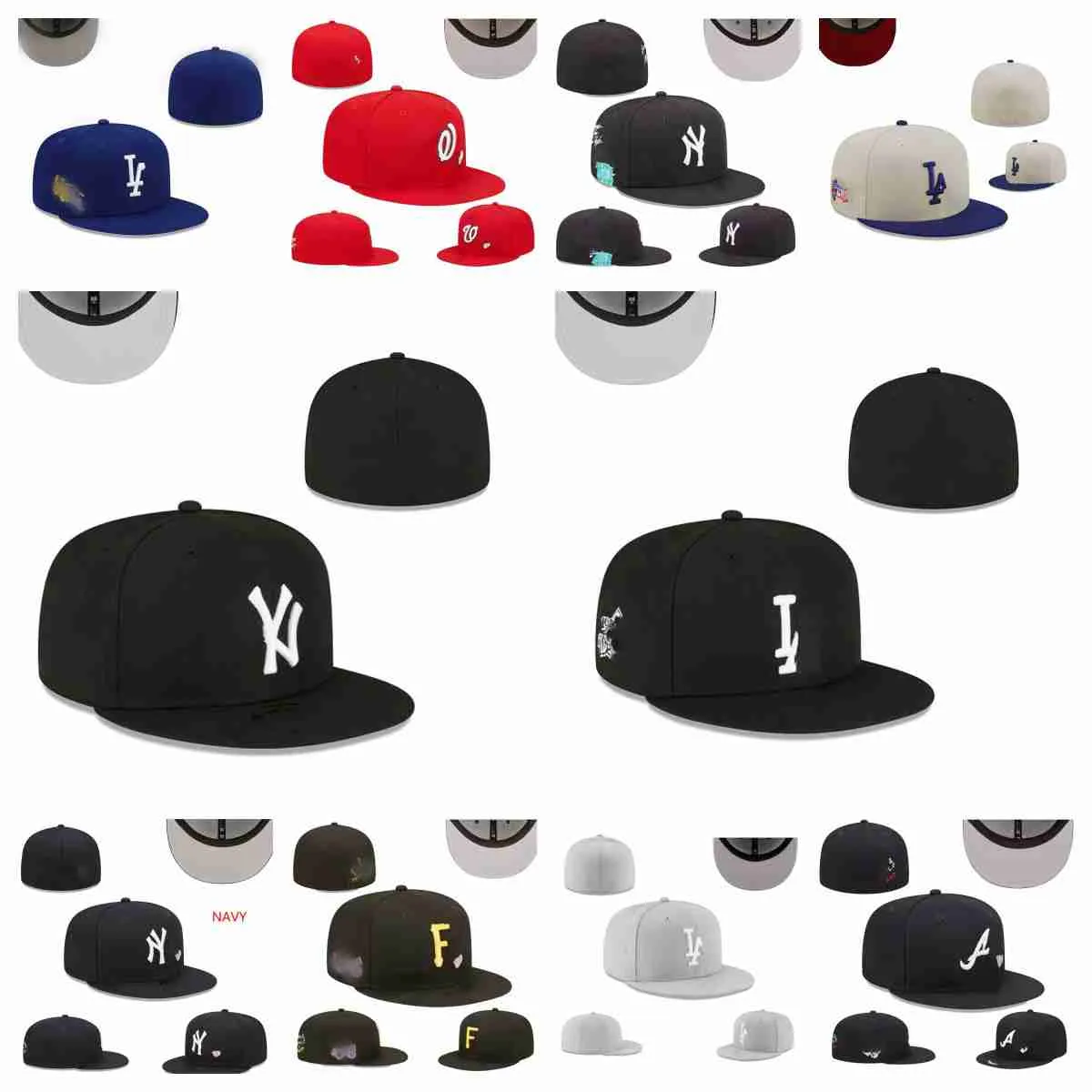 2024 Chapeaux ajustés Snapbacks Ball Designer Fit Chapeau Broderie Réglable Baseball Coton Casquettes Toutes les équipes Sports de plein air Hip Hop Fermé Mesh Mode Bonnets Casquette