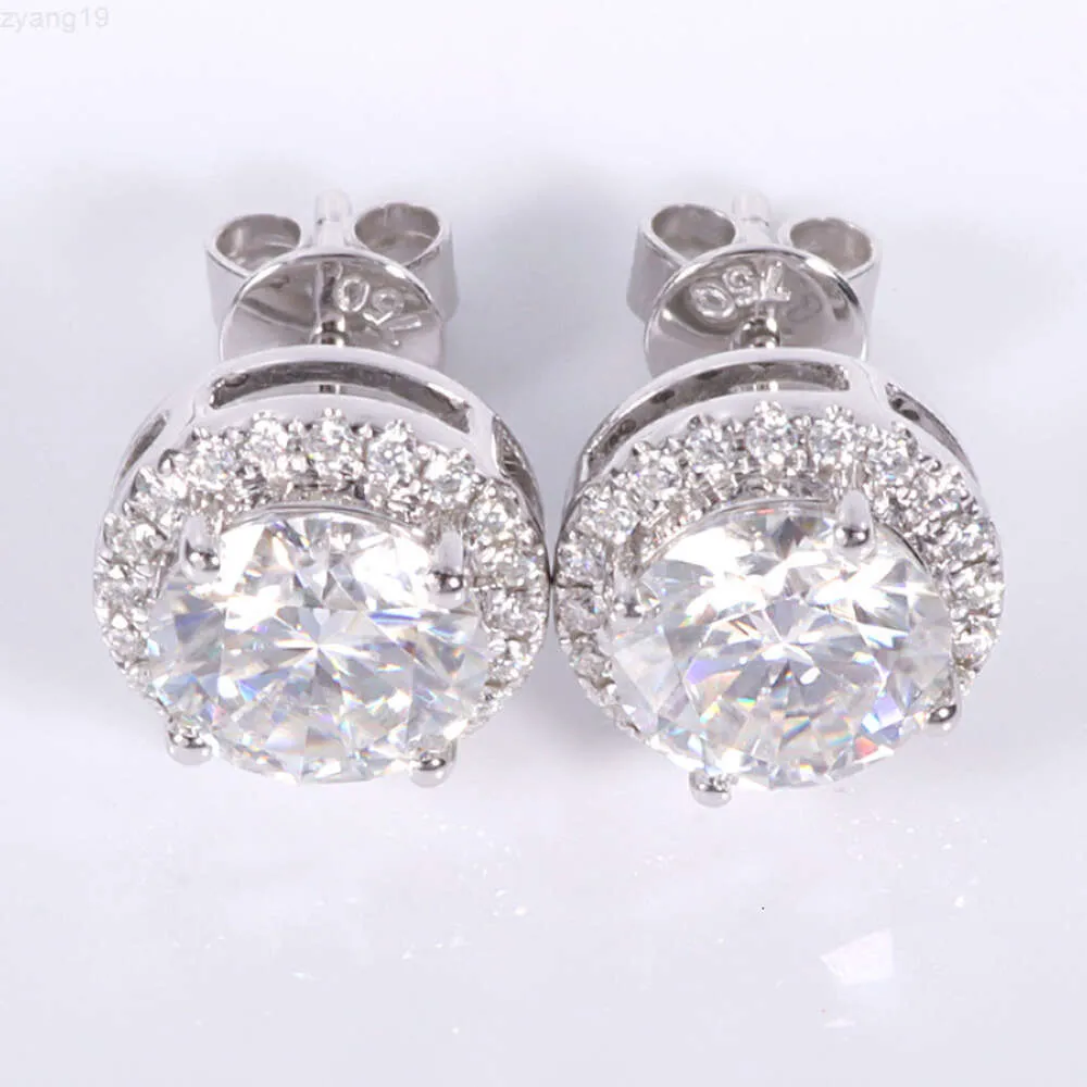 14k White Gold 8 Hearts 8 Arrows Moissanite Earrings Stud for Women Diamond Jewelry