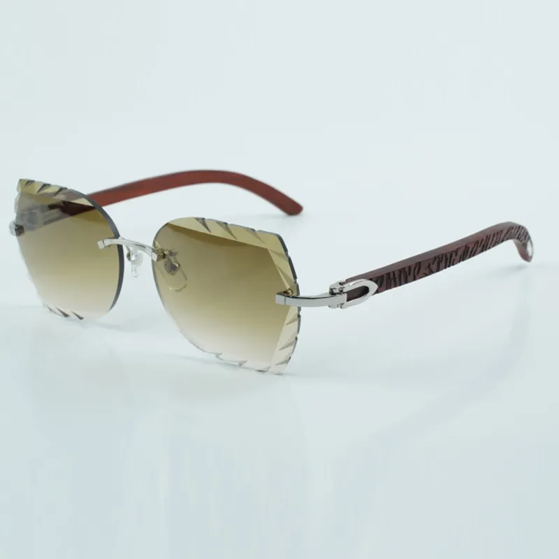 Neue hochwertige Sonnenbrille 8300817 aus natürlicher Birke mit Tigerholzbügeln, modischen mikrogeschnitzten Gläsern, Größe 60-18-135 mm