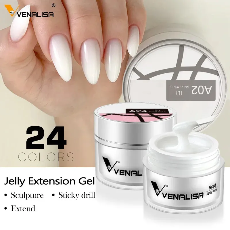 VENALISA Clear Color Extension Gel Pearl Glittle Gel Canni Supply Camouflage Fasting Jelly Nail Gel Self Leveling Acrylic Gel 240306