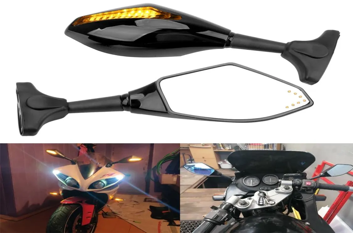 Rétroviseurs latéraux de moto avec clignotants intégrés, rétroviseur avant et arrière LED pour Honda CBR 600 F4i 929 954 RR F1 F2 Hurricane2323585