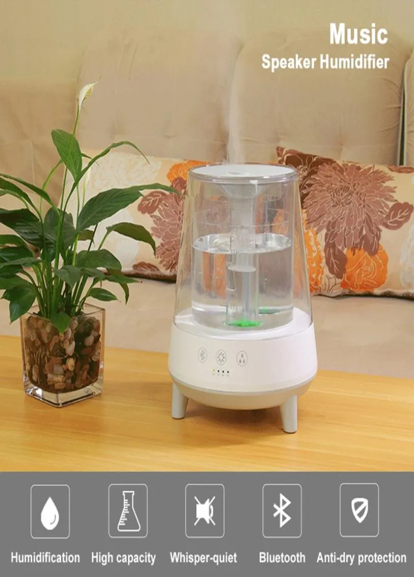 Difusor de aroma, humidificador eléctrico de aceite esencial, humidificador ultra de agua, música bluetooth para electrodomésticos de dormitorio, purificador y humidificador 2195634