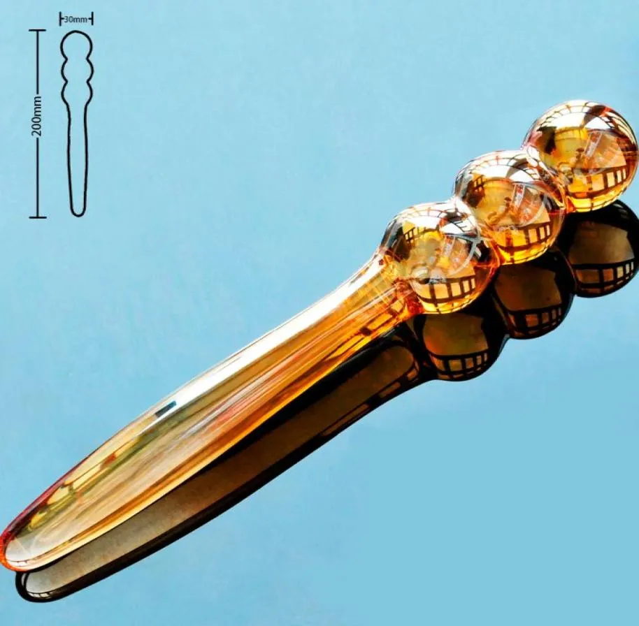 Goud pyrex glas nep penis anale kraal dildo butt plug kristal mannelijke prostaat masturbator volwassen product speeltjes voor vrouwen mannen gay 16101708