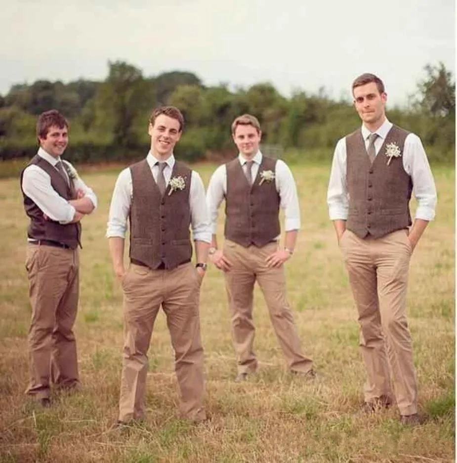 high quality brown groom vests custom made mens suit for wedding slim fit bazer groomsmen tuxedos6472913