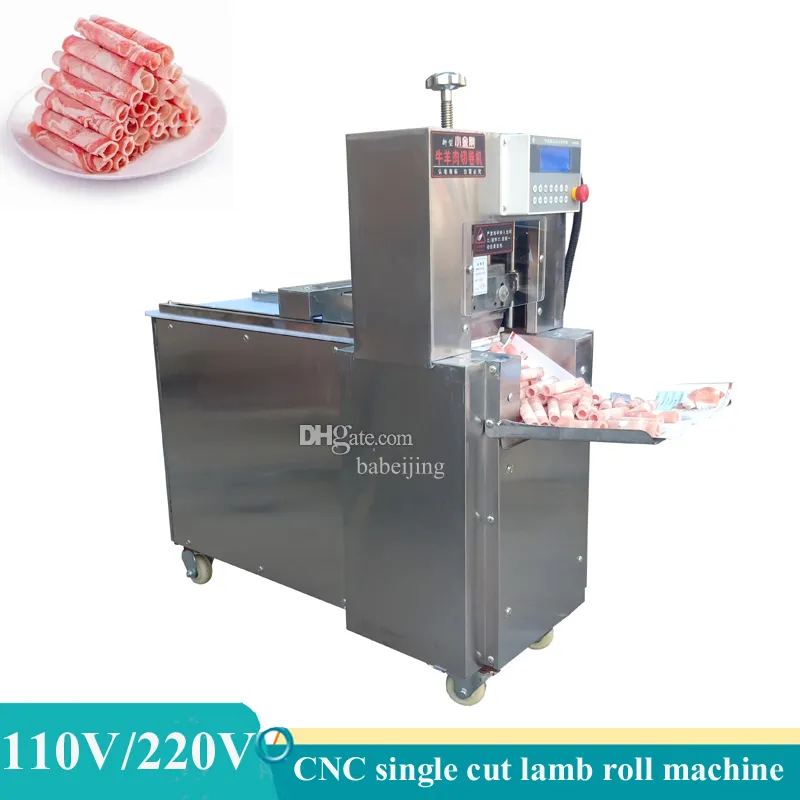 Automatic Electric Slicer Beef Meatloaf Frozen Meat Cutting Machine Stainless Steel Lamb Roll Cutting Machine