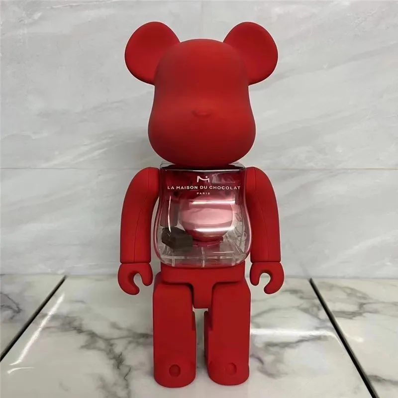 Bästsäljande 400% 28 cm Bearbrick ABS Hamburger Fashion Bear Chiaki Figurer Toy for Collectors Bearbrick Art Work Decoration Toys Toys Gift