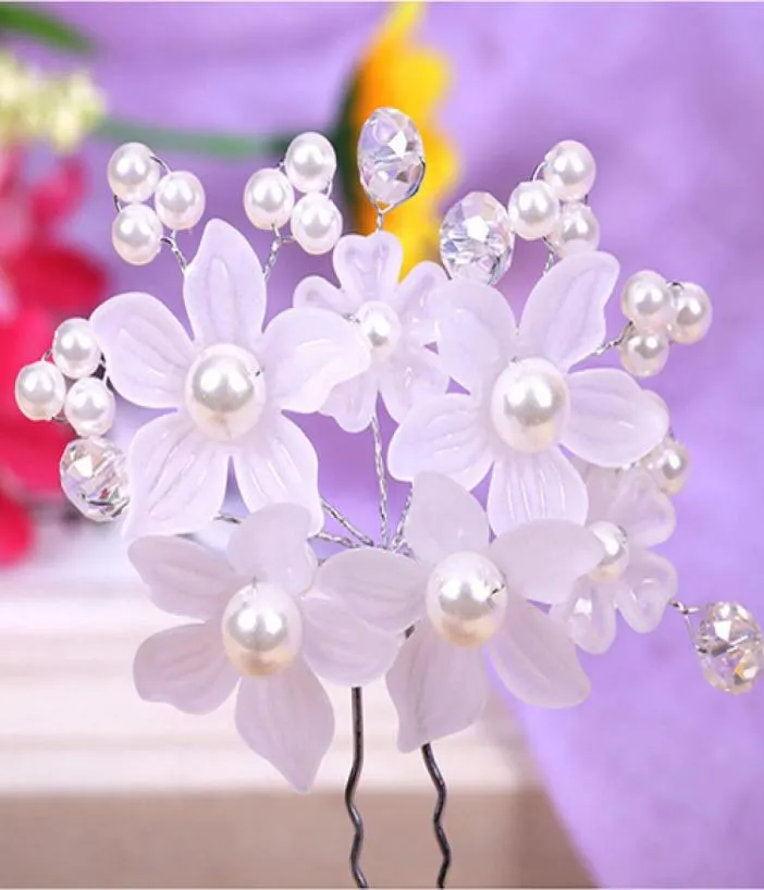 Whole Fashion Elegant Charming Women Bridal Wedding Faux Pearl Flower Hair Clip Comb Headband Hairpin6060810