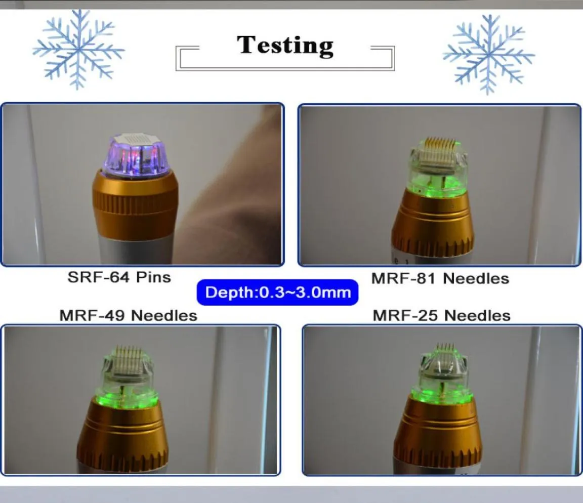 Microneedles Tips Fraktionerad RF Microneedle för ansiktshudlyftmaskin Gyllene pläterade nålar 25 49 81 64 PINS TIP9666083