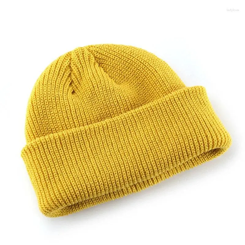 Bérets en gros crâne bonnets pour homme femme laine acrylique tricoté couleurs solides chapeau hiver chaud portable extérieur designer bonnets