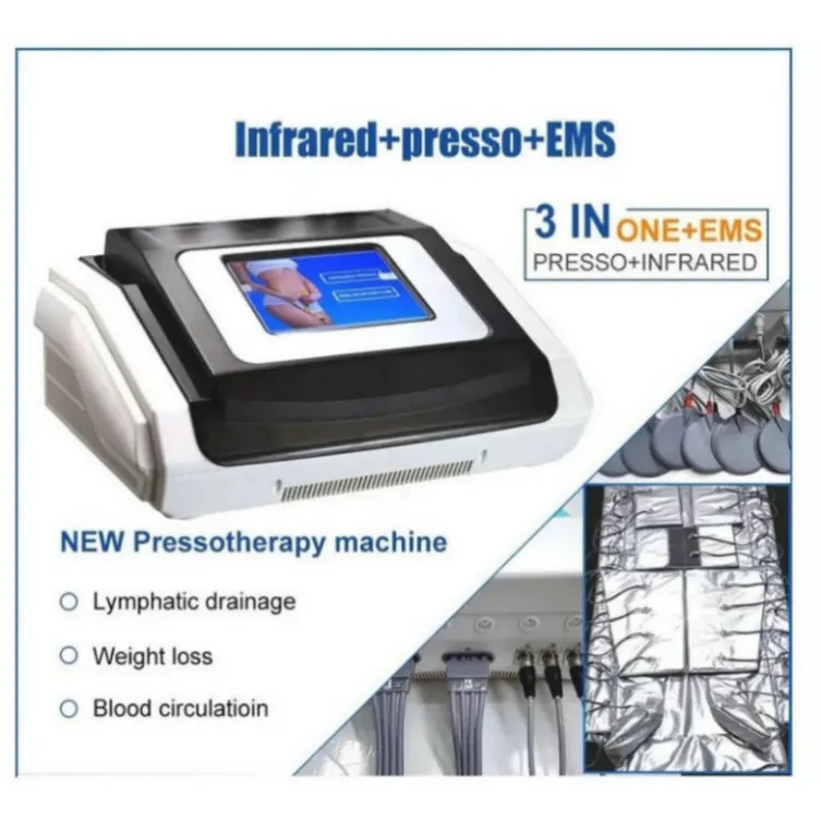 Hot 3 In1 Pressoterapia a infrarossi lontani Ems Stimolazione muscolare elettrica Sauna Pressoterapia Pressoterapia Linfodrenaggio Corpo Macchina dimagrante541