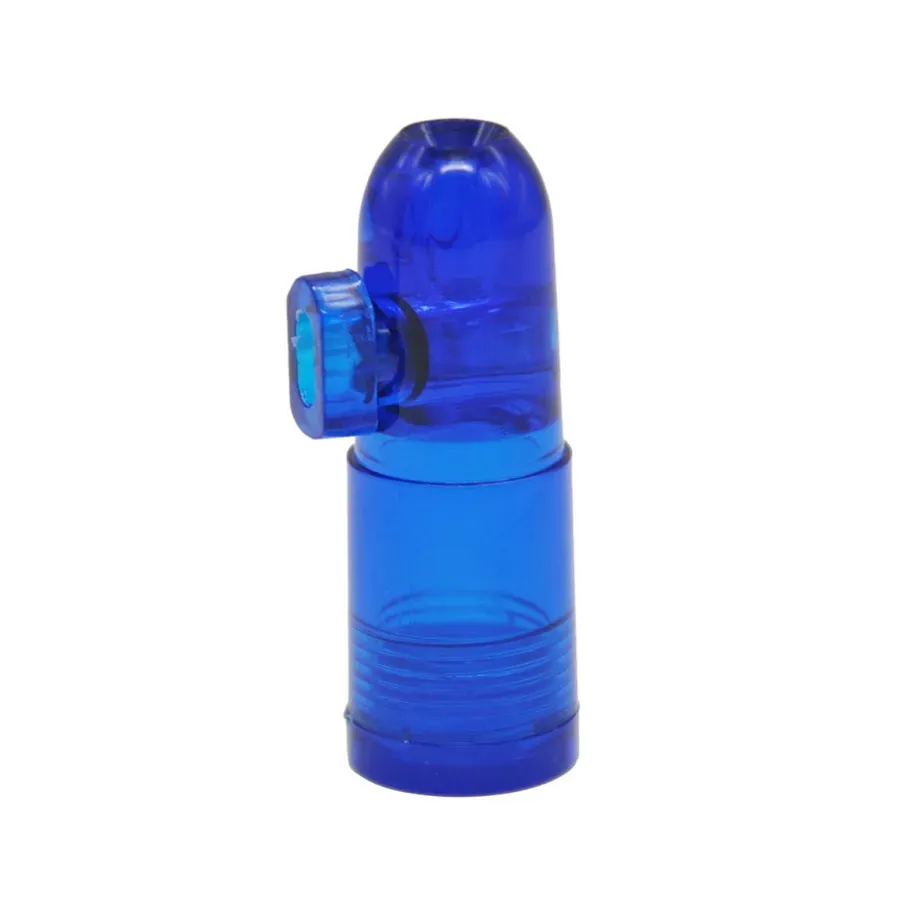 Acrylic Plastic Snuff Bullets Pipe with Clear Bottoms Rocket Shape Nasal for Glass Bong Smocking Water Pipe